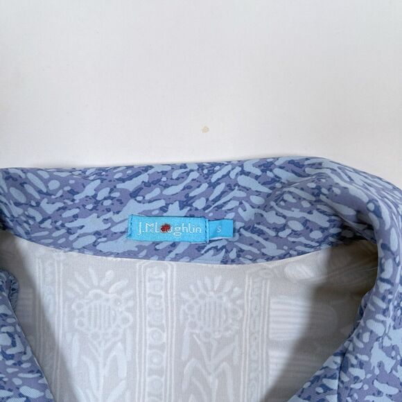 J McLaughlin Dress Small Blue Aubina Catalina Cloth‎ Geometric 3/4 Sleeve Shift - Picture 7 of 9